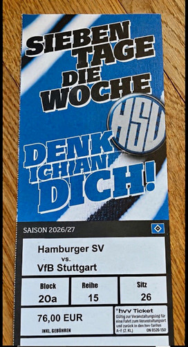 Fußball eintrittskarte hsv - eintrittskarte,