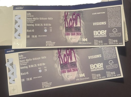 Korn tickets 2026 - korn, stuttgart