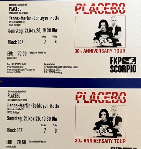 Tickets zusammen placebo - zusammen,