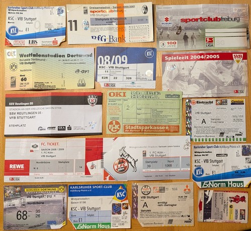 16x alte eintrittskarten vfb - eintrittskarten,