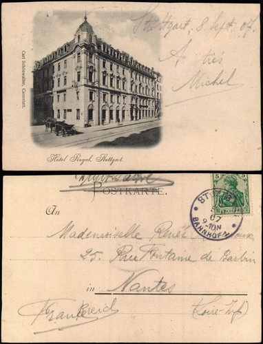 Ansichtskarte stuttgart hotel - ansichtskarte,